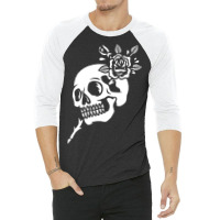 Skull Rose Art 3/4 Sleeve Shirt | Artistshot