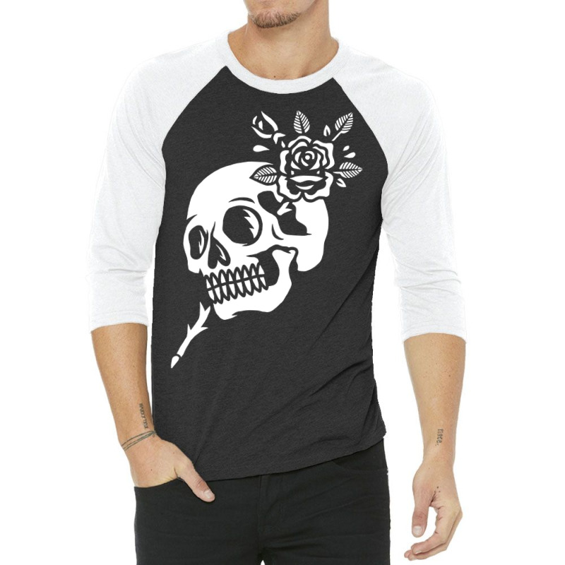 Skull Rose Art 3/4 Sleeve Shirt | Artistshot