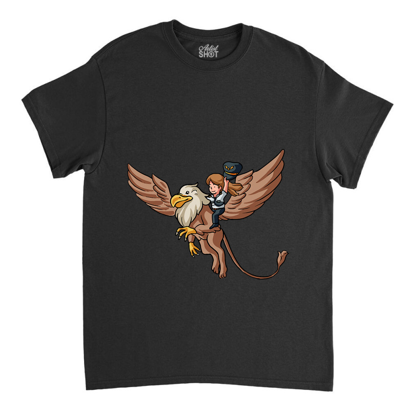 Pilot Riding Griffin Fantasy Aviation Flight Crew  Classic T-shirt by VailNatale | Artistshot