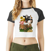 Farm Animals Wagon Raglan Crop Top | Artistshot