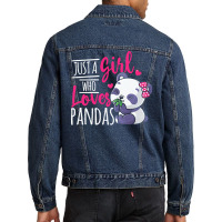 Just A Girl Who Loves Pandas T  Shirt Just A Girl Who Loves Pandas T Men Denim Jacket | Artistshot