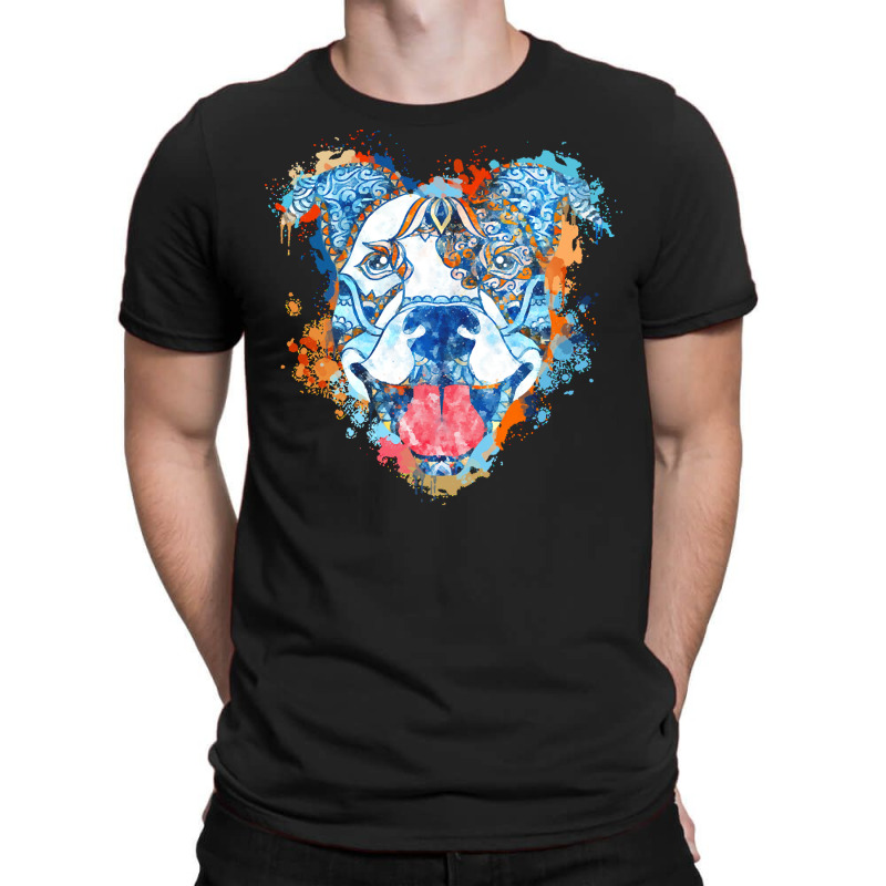 Pitbull T  Shirt Pitbull Watercolor Zentangle, Colorful Dog T  Shirt T-shirt | Artistshot