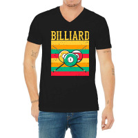 Retro Billiard Table 8ball Vintage Pool Snooker Pl V-neck Tee | Artistshot