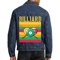 Retro Billiard Table 8ball Vintage Pool Snooker Pl Men Denim Jacket | Artistshot