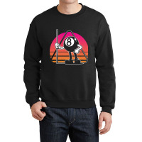 Retro Billiards Snooker Billiard 8 Ball Player Cue Crewneck Sweatshirt | Artistshot