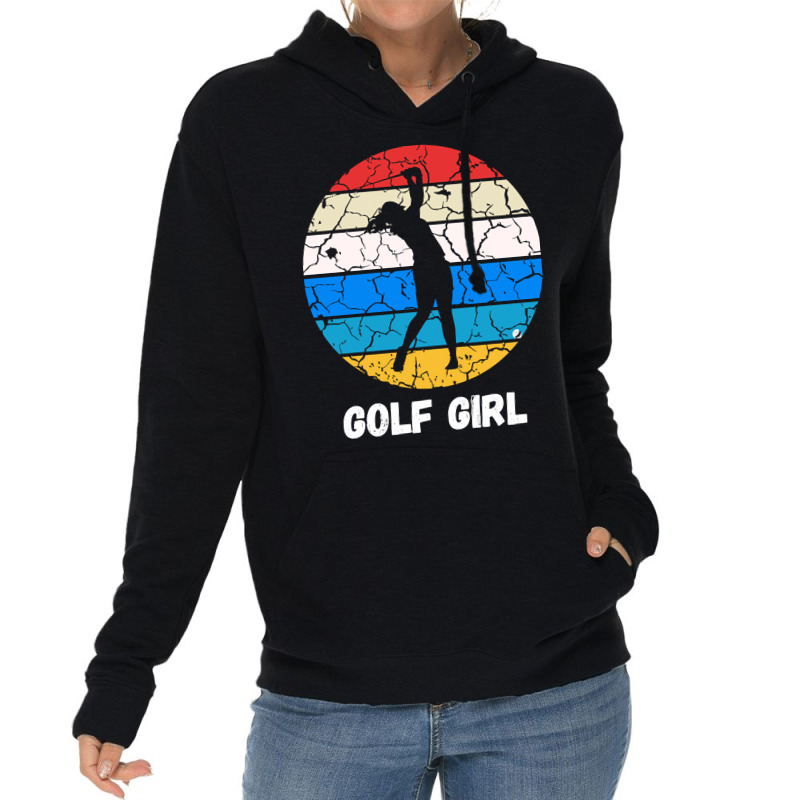 Retro Golf Sport T  Shirt Golf Girl T  Shirt Lightweight Hoodie | Artistshot