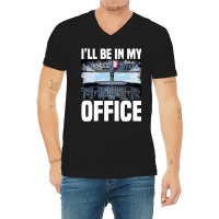 Mens Funny Airplane Pilot Ill Be In My Office Airl V-neck Tee | Artistshot