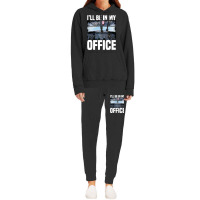 Mens Funny Airplane Pilot Ill Be In My Office Airl Hoodie & Jogger Set | Artistshot