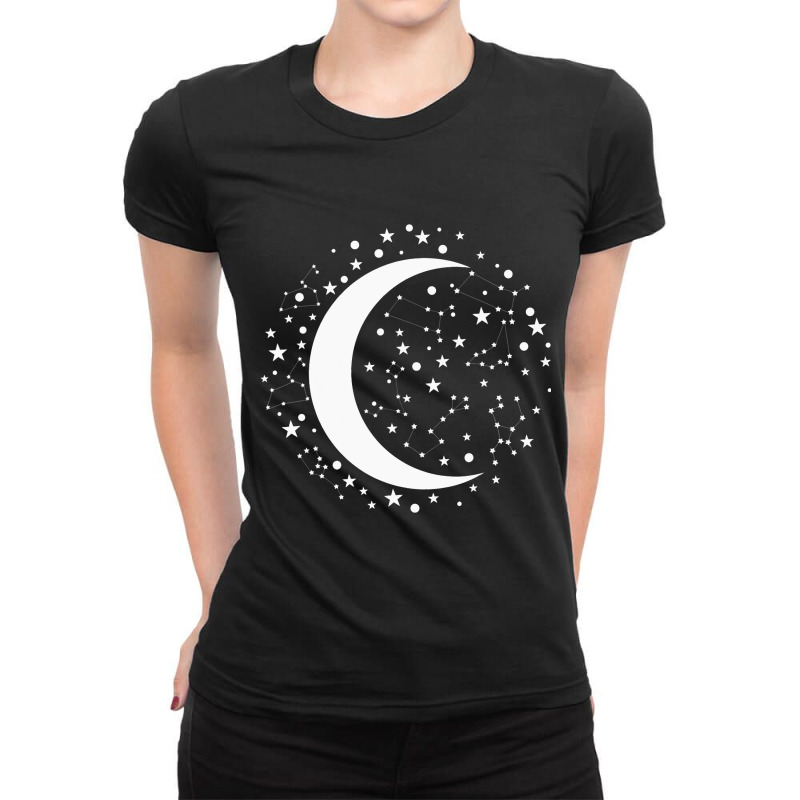 Stargazing Constellation Astronomy Lover Ladies Fitted T-Shirt by AleaAlmondz | Artistshot