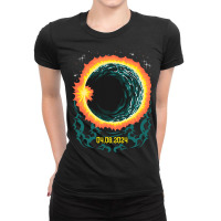 Total Partial Eclipse 2024 April 08 Usa American T Ladies Fitted T-shirt | Artistshot