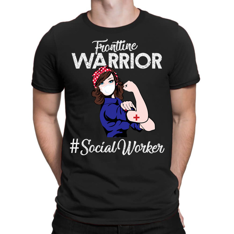 Vintage Frontline Warrior Social Worker Xmas For W T-shirt | Artistshot