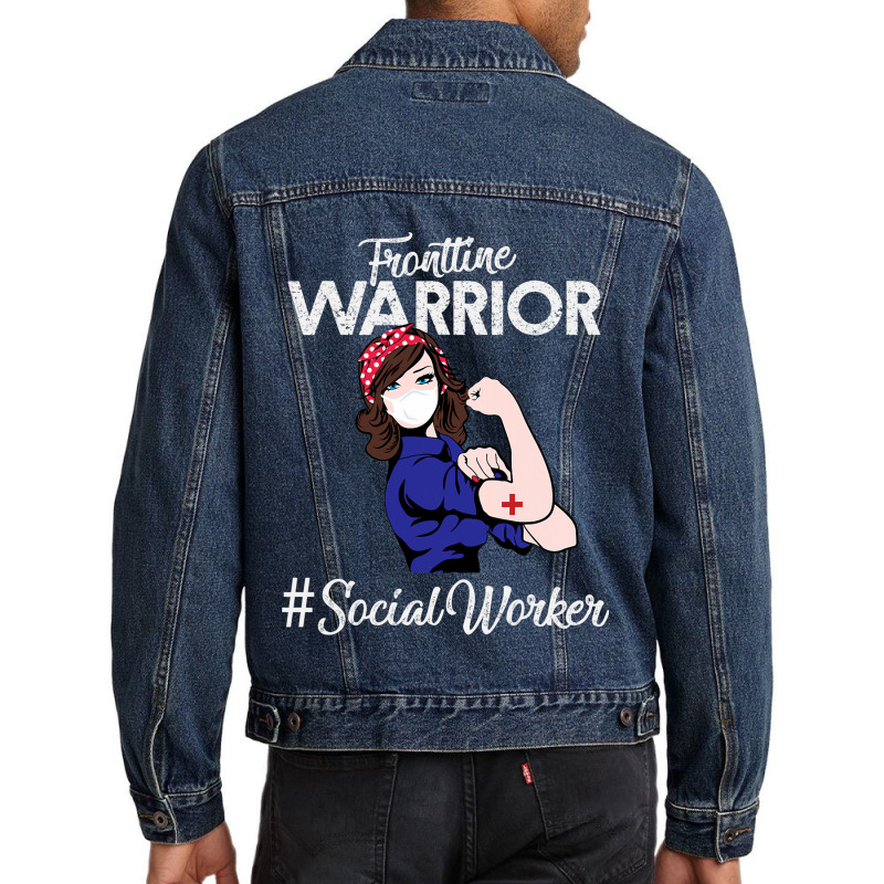 Vintage Frontline Warrior Social Worker Xmas For W Men Denim Jacket | Artistshot