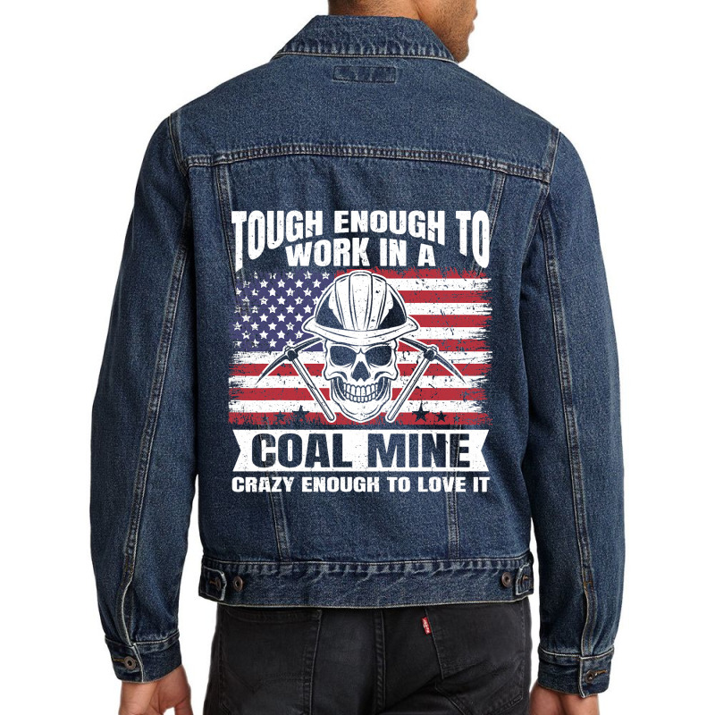 Usa Flag Coalminer Coal Miner Coal Mining 2 Men Denim Jacket by CalliopEasley | Artistshot