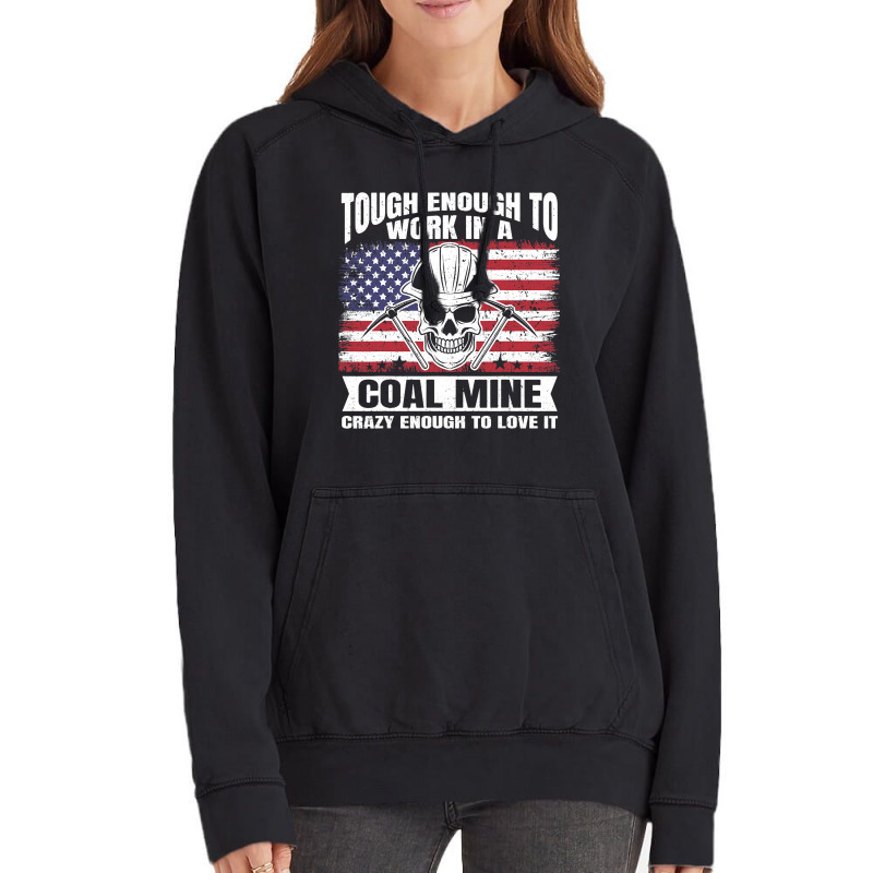 Usa Flag Coalminer Coal Miner Coal Mining 2 Vintage Hoodie by CalliopEasley | Artistshot