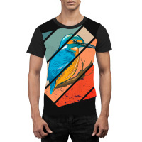 Vintage Retro Hexagon Birding Bird Watching Kingfi Graphic T-shirt | Artistshot