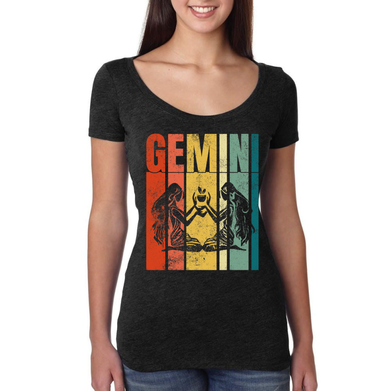 Vintage Gemini Man Astrology Lover Zodiac Gemini B Women's Triblend Scoop T-shirt by FriedBarcia | Artistshot