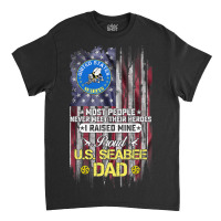 Usa Flag Proud Us Seabee Veteran Dad I Raised Mine Classic T-shirt | Artistshot