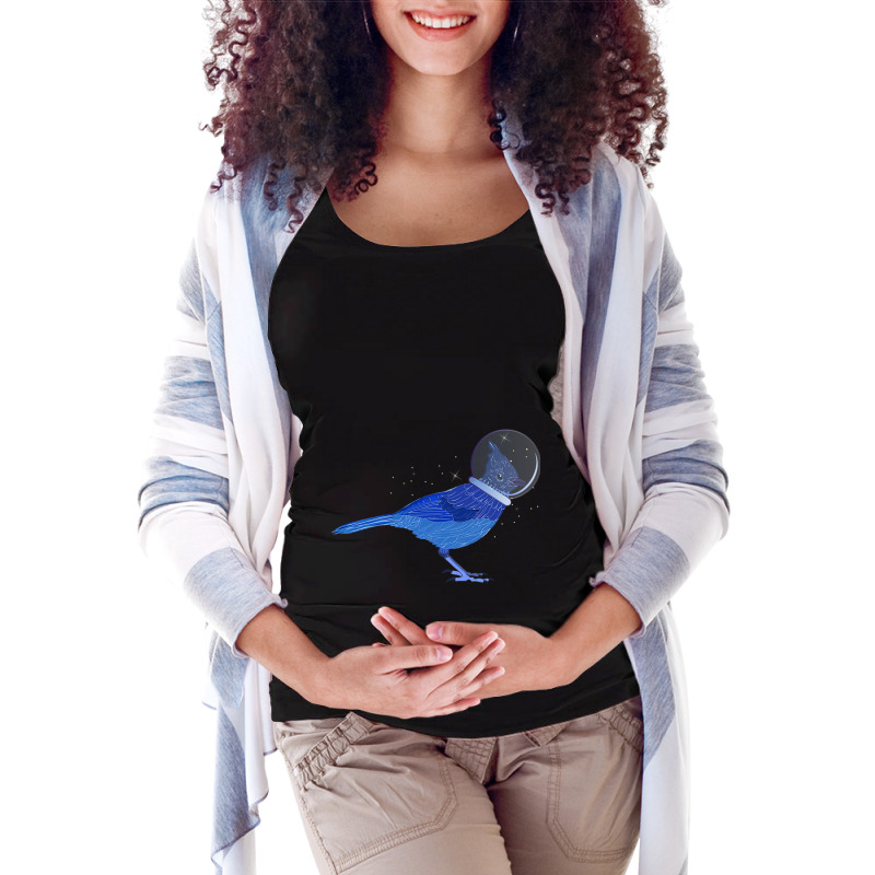 Stellar Jay Space Bird Funny Clever Bird Watcher T Maternity Scoop Neck T-shirt by RenaHetrick | Artistshot