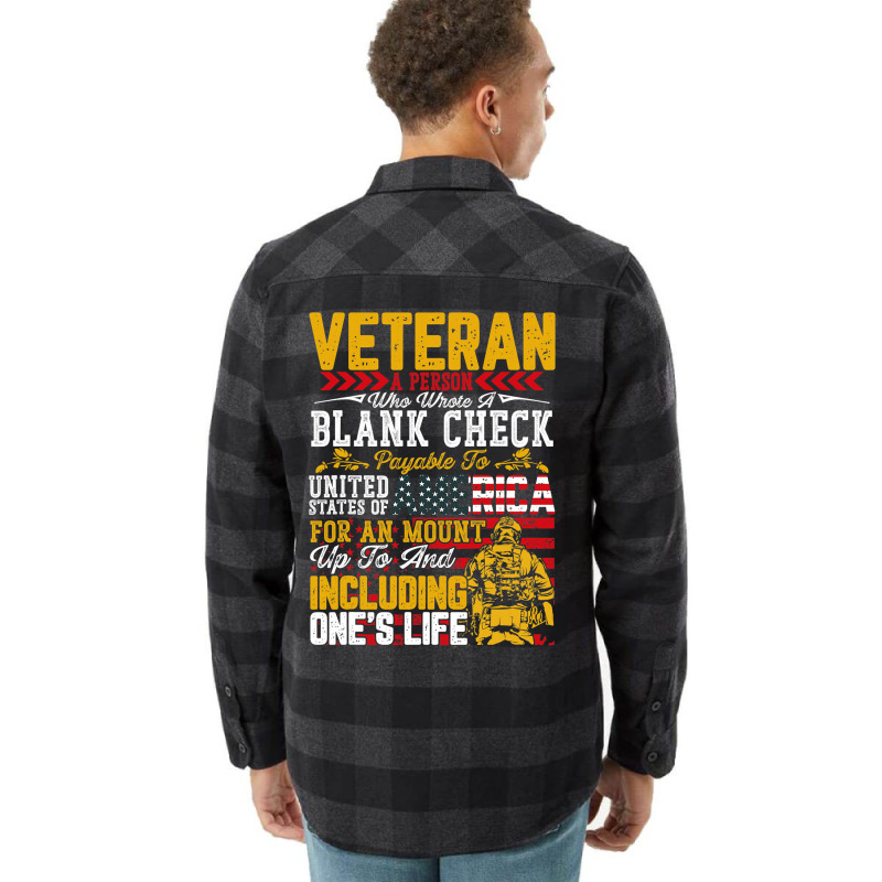 Veteran A Person Who Wrote A Blank Check Memorail  Flannel Shirt by ArlanWegener | Artistshot