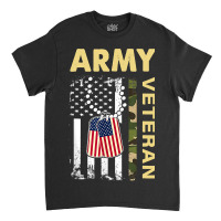 Vintage Army Shirt Veteran Day American Flag Women Classic T-shirt | Artistshot