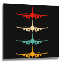 Vintage Aviation Airplane Flying Airline Funny Vin Metal Print Square | Artistshot