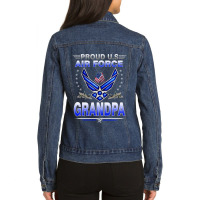 Us Air Force Proud Us Air Force Proud Grandpa Air  Ladies Denim Jacket | Artistshot