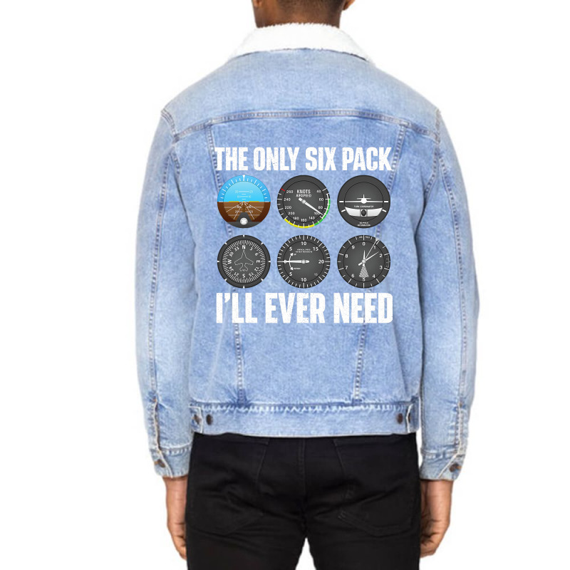 The Only Six Pack Ill Ever Need Airline Pilot Plan Unisex Sherpa-lined Denim Jacket | Artistshot