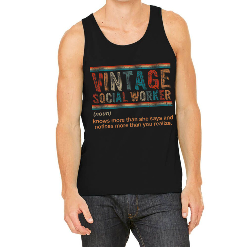 Vintage Social Worker Noun Definition Health Care  Tank Top by ShermanWoo | Artistshot