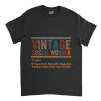 Vintage Social Worker Noun Definition Health Care  Classic T-shirt | Artistshot