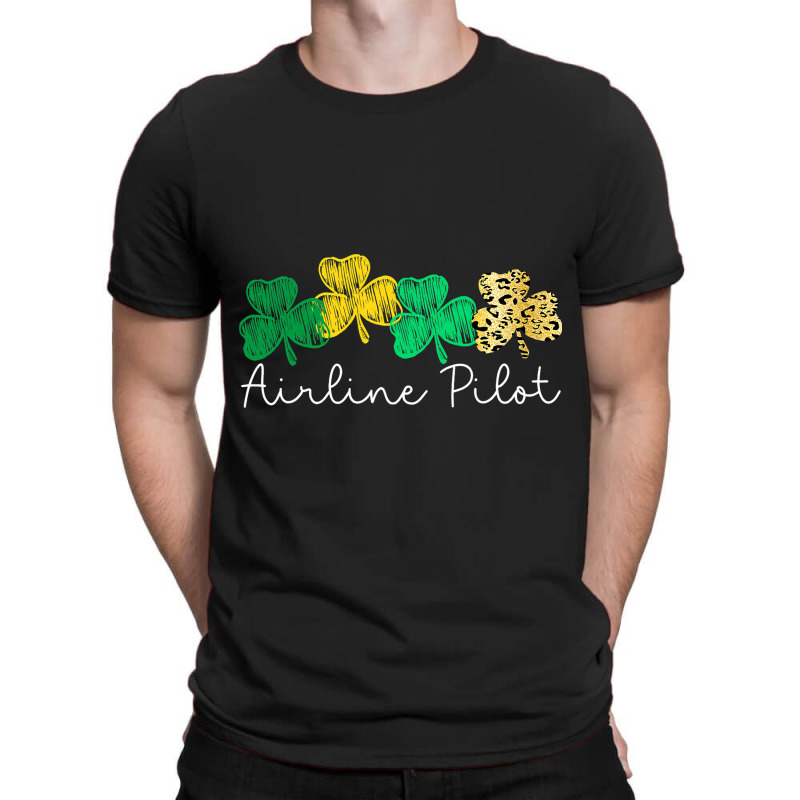 Shamrock Leopard Saint Paddys Airline Pilot St Pat T-shirt | Artistshot