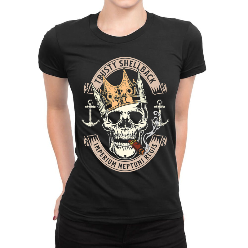 Trusty Shellback Imperium Neptuni Regis For Naval  Ladies Fitted T-Shirt by DericLawlea | Artistshot