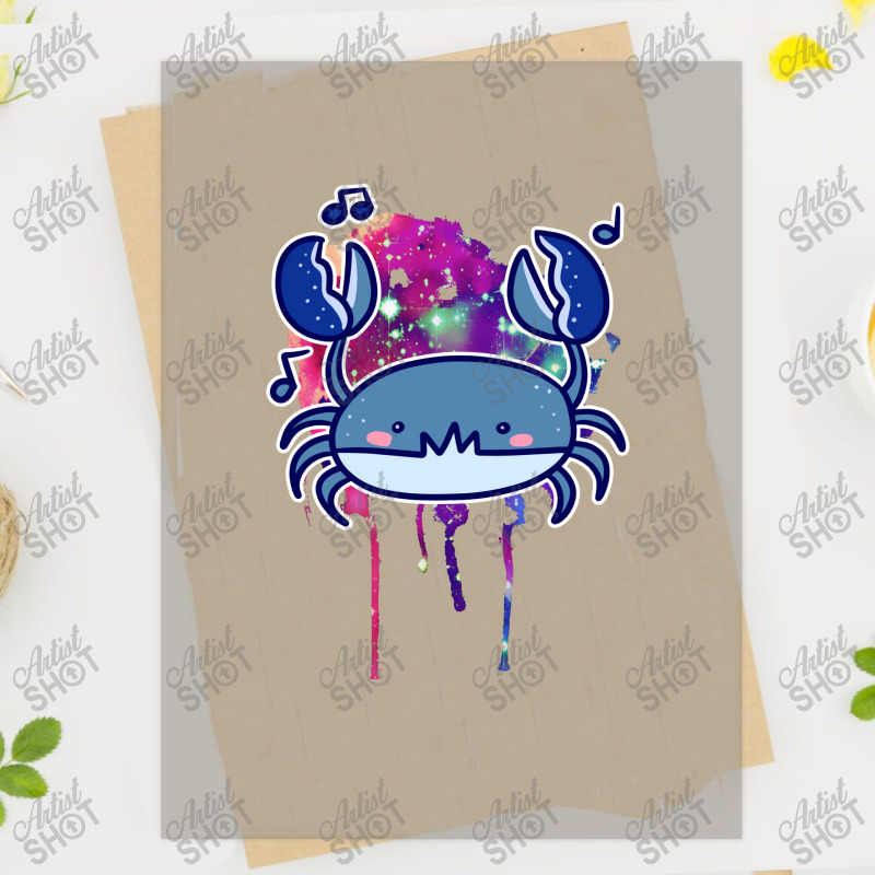 Blue Crab Watercolor Space Splatter Travel Dtf Transfer | Artistshot