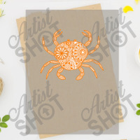 Mandala Crab Orange And White 80s Dtf Transfer | Artistshot