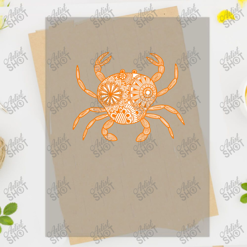 Mandala Crab Orange And White 80s Dtf Transfer | Artistshot