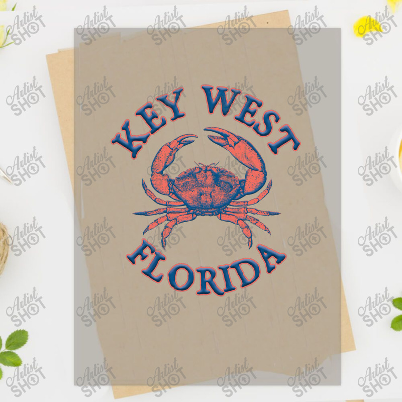 Key West Florida With Stone Crab On Wind Rose Twos Dtf Transfer | Artistshot