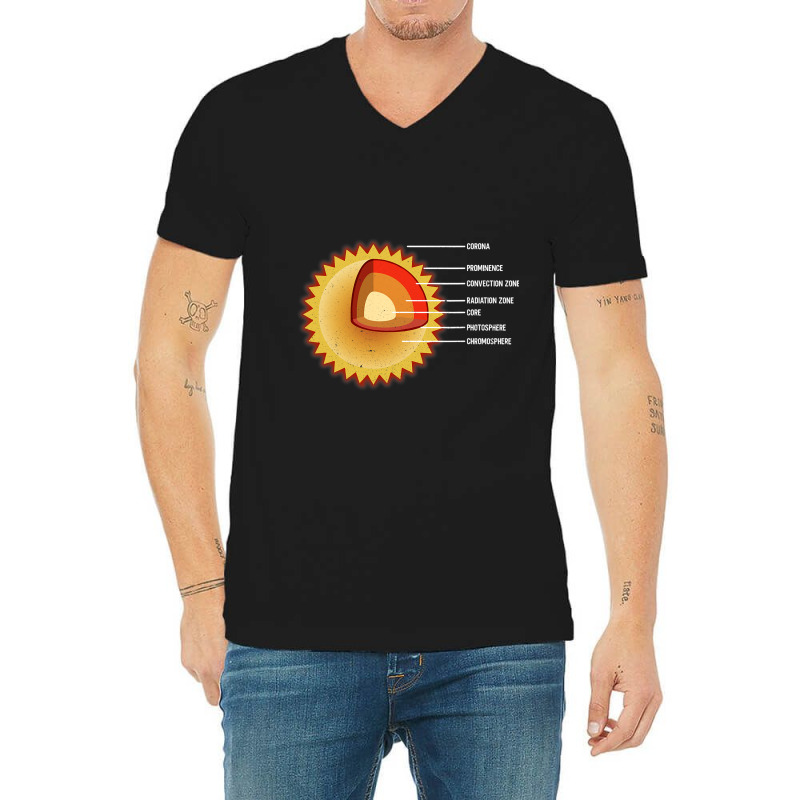 Sun Interior Layers Solar System Star Space V-neck Tee | Artistshot