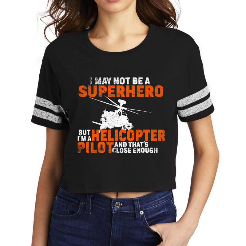 Vintage Superhero Helicopter Pilot Aviation Us Arm Scorecard Crop Tee by RebeccaBradi | Artistshot