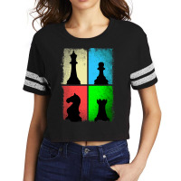 Vintage Chess Piece Retro Chess Player Distressed Scorecard Crop Tee | Artistshot