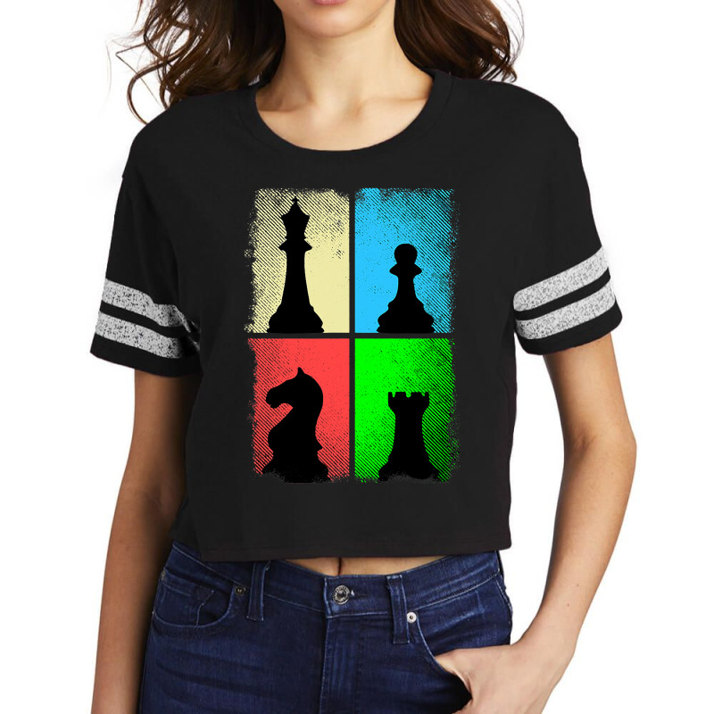 Vintage Chess Piece Retro Chess Player Distressed Scorecard Crop Tee by LamiyaAlejo | Artistshot