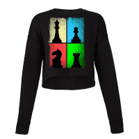 Vintage Chess Piece Retro Chess Player Distressed Cropped Sweater | Artistshot