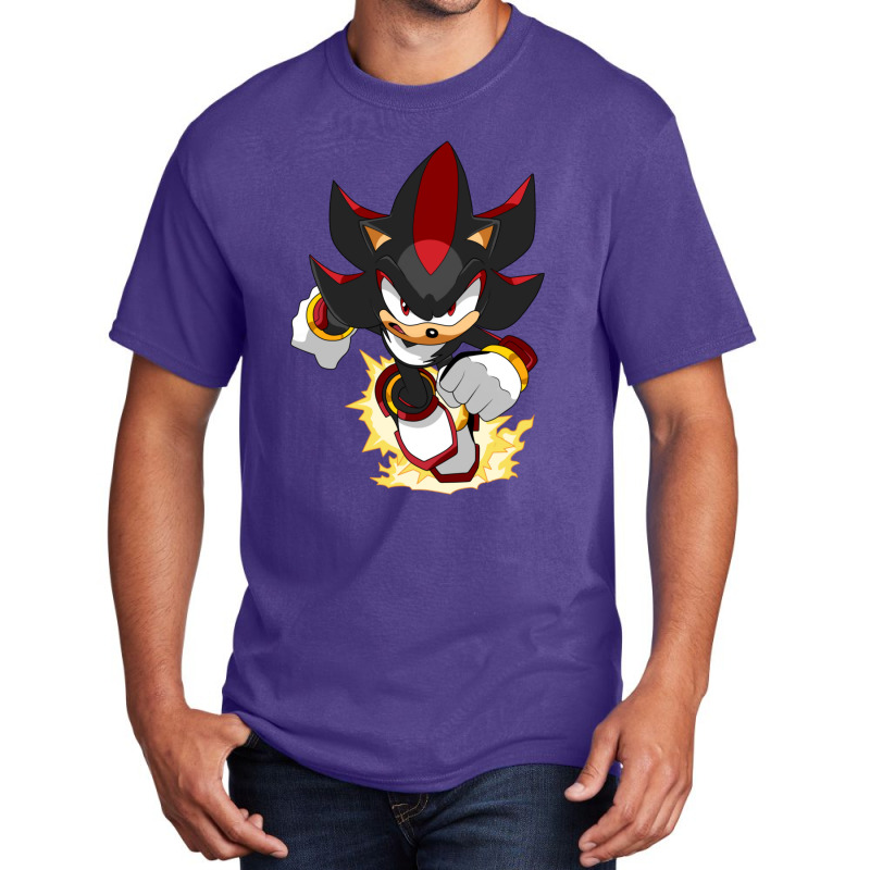 Black Super Hedgehog Running Forward Basic T-shirt | Artistshot