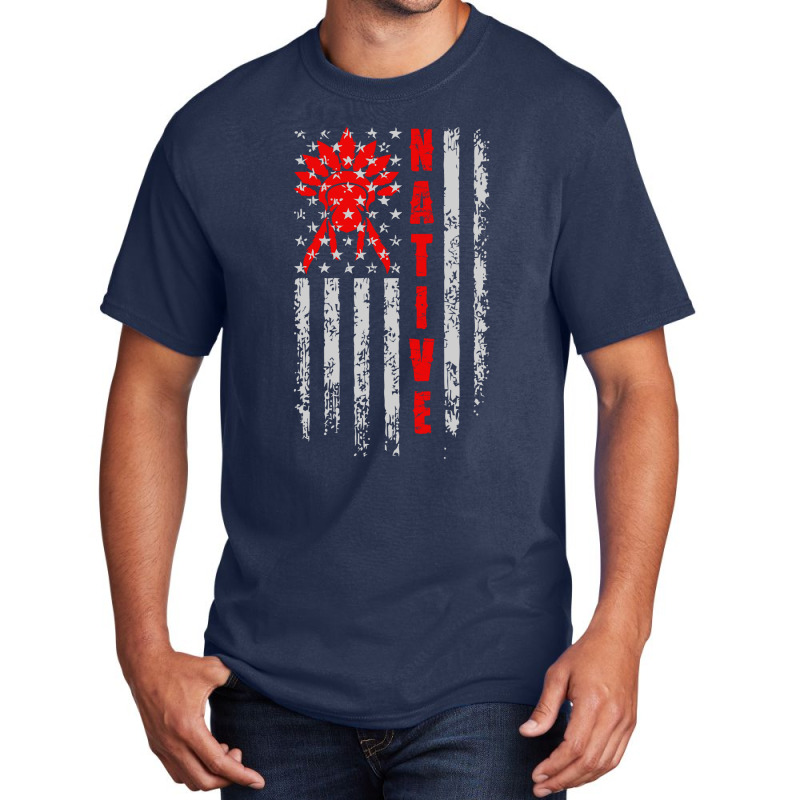 Native American Flag Retro Basic T-shirt | Artistshot