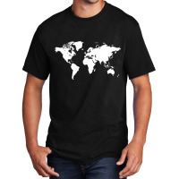 World Map White Basic T-shirt | Artistshot