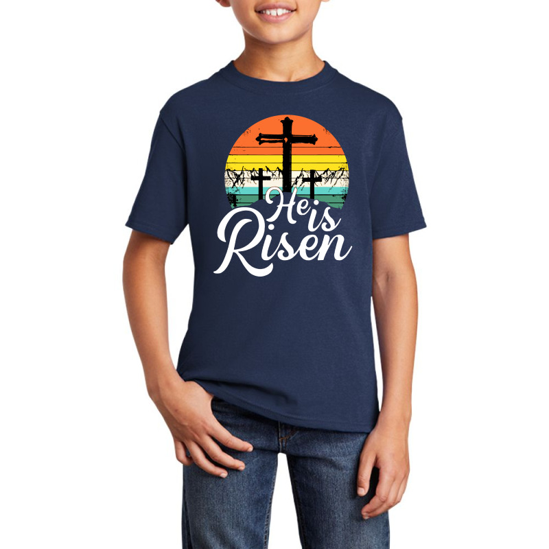 He Is Risen Jesus Basic Youth T-shirt by jurdex Tees | Artistshot