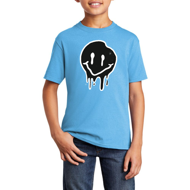 Black Smiley Basic Youth T-shirt by Jonz | Artistshot