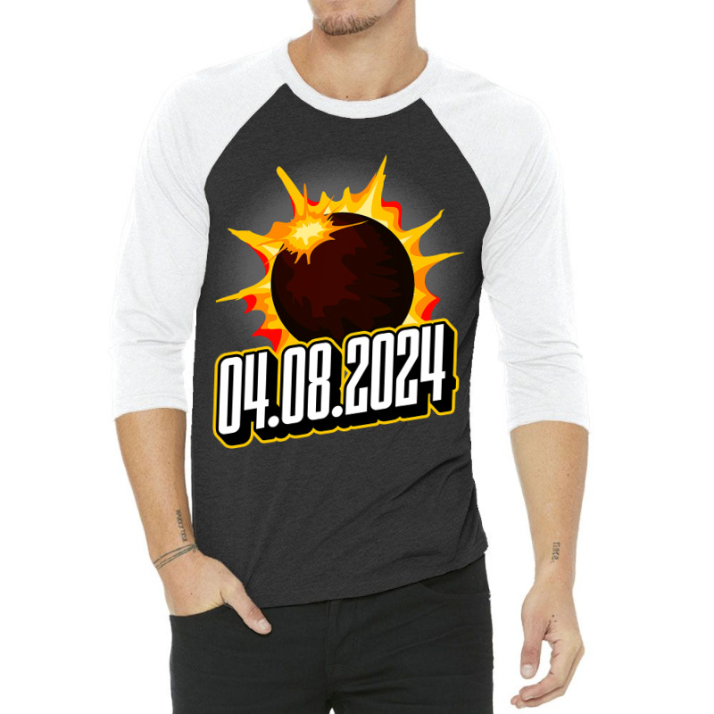 Us Total Partial Eclipse Usa American Totality 04. 3/4 Sleeve Shirt by JanChao | Artistshot