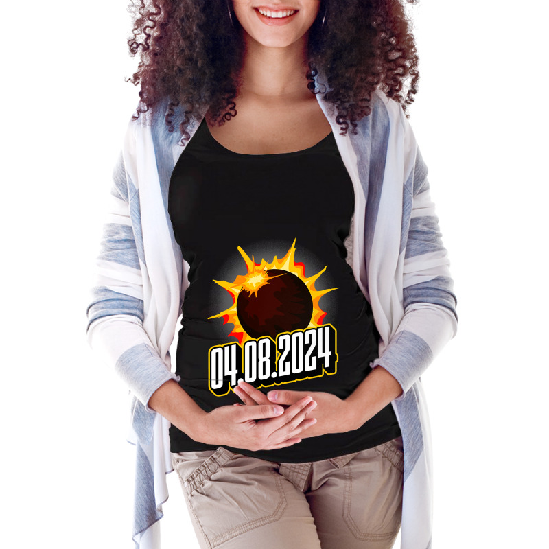 Us Total Partial Eclipse Usa American Totality 04. Maternity Scoop Neck T-shirt by JanChao | Artistshot