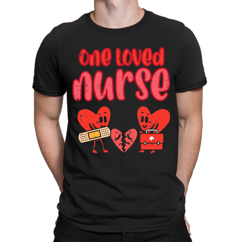 Valentines Day One Loved Nurse Heart Nursing Scrub T-shirt | Artistshot