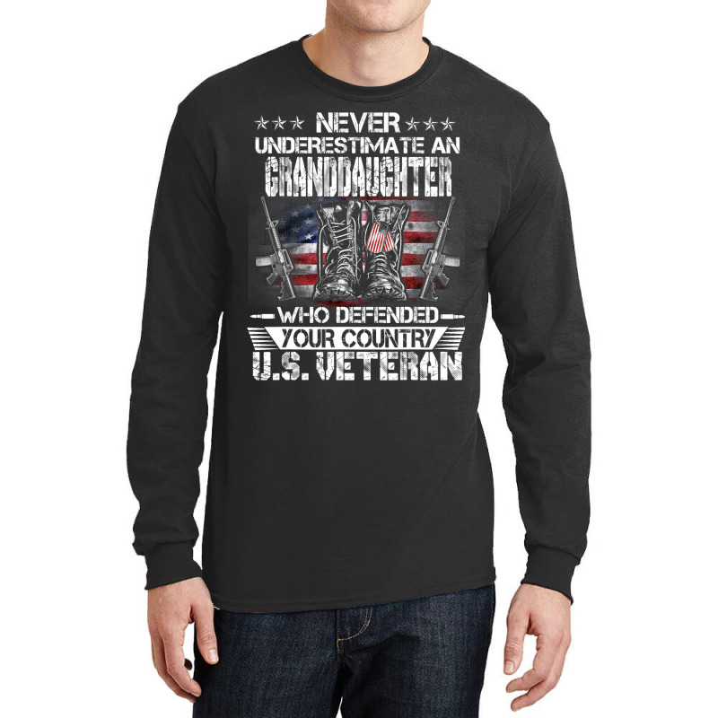 Us Veteran Granddaughter Veterans Day Us Patriot P Long Sleeve Shirts | Artistshot