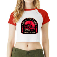 Pull The Line Raglan Crop Top | Artistshot